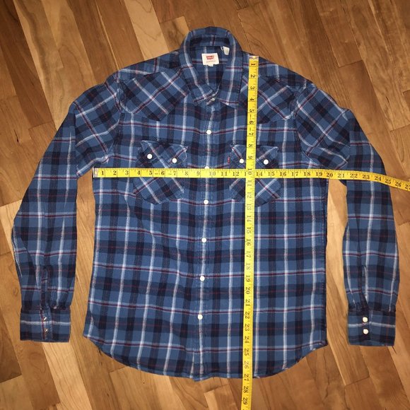 Vintage Levi's San Francisco Pearl Snap Western Flannel Button Up Shirt M - Picture 9 of 11